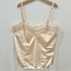 Vintage 1960s Collectible Classics Cream Lace Trim Camisole